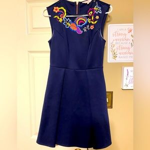 worn couple times needs dry cleaned has white mark under arm from deodorant .